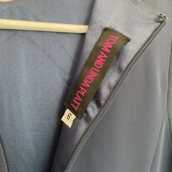 Tom and Linda Platt double face georgette dress with sleeves - US6 - Picture 13 of 13